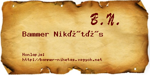 Bammer Nikétás névjegykártya